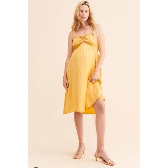 Hatch Maternity Gemma Dress Women's Size 3 = Large Light Yellow in EUC! - Picture 1 of 7